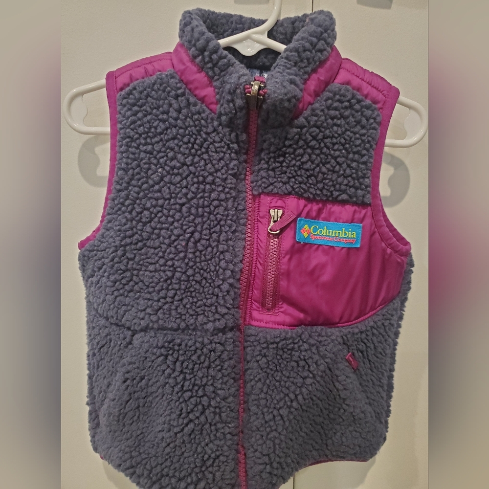 Columbia Kids 3T Reversible Vest Navy/ Wolf